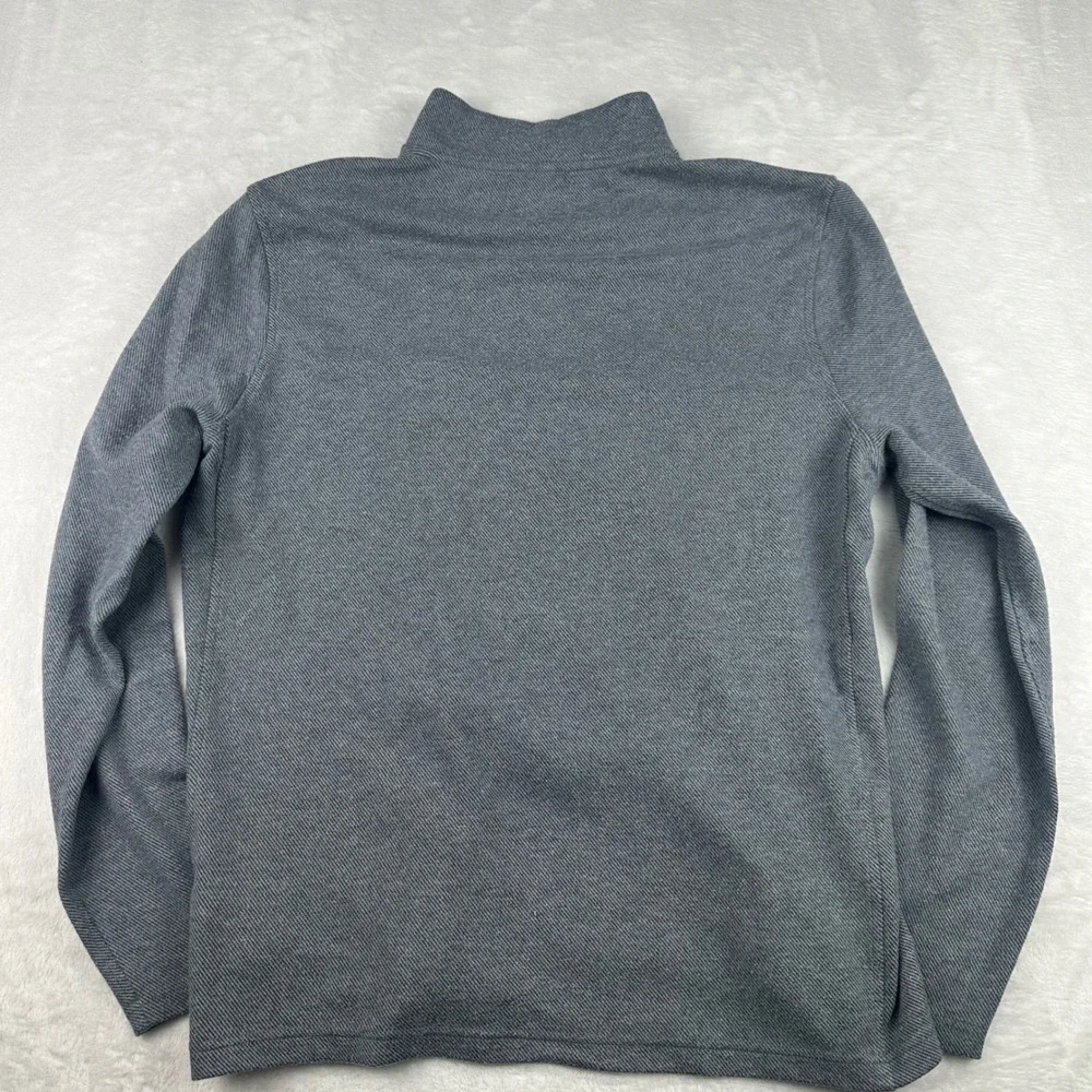 Men's Size Large J Crew Authentic Fleece Quarter Zip Pullover Grey Blue BU377
